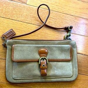 Leather coach wrist purse